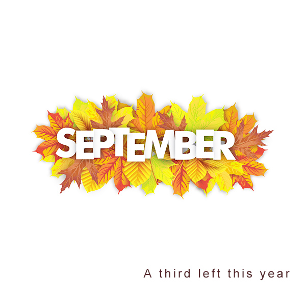 September comes,a third left this year